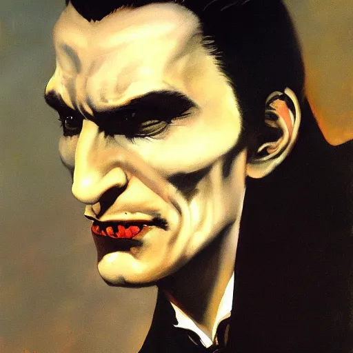 Prompt: ultra realistic portrait painting of dracula, art by frank frazetta, 4 k, ultra realistic, highly detailed, epic lighting