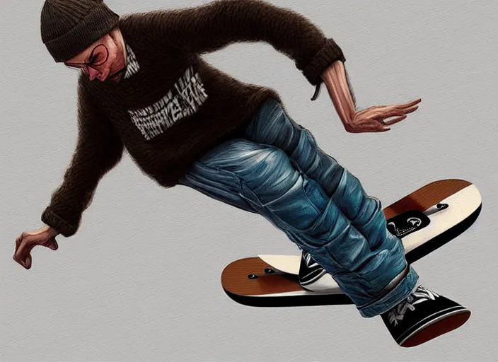 Prompt: george floyd skateboarding, digital art, trending on artstation, highly detailed, illustration, concept art, elegant, beautiful, masterpiece