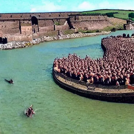 Image similar to gopro footage of the roman invasion of britain