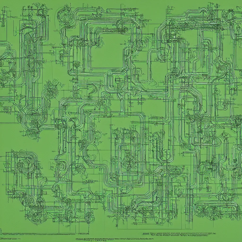 Prompt: a technical blueprint diagram of an artificial plant, high quality, natural