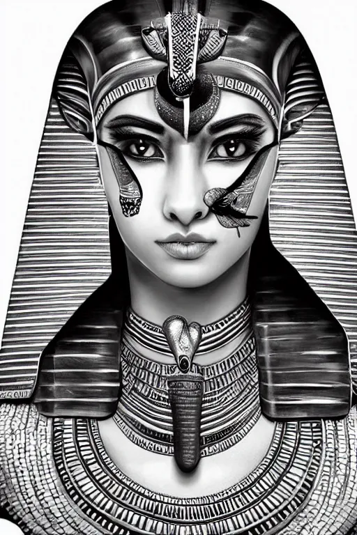 Image similar to a highly detailed beautiful portrait of a egyptian cat god with facial expression / emotion : fear in the style of artgerm.