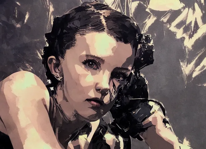 Prompt: a highly detailed beautiful portrait of millie bobby brown by yoji shinkawa