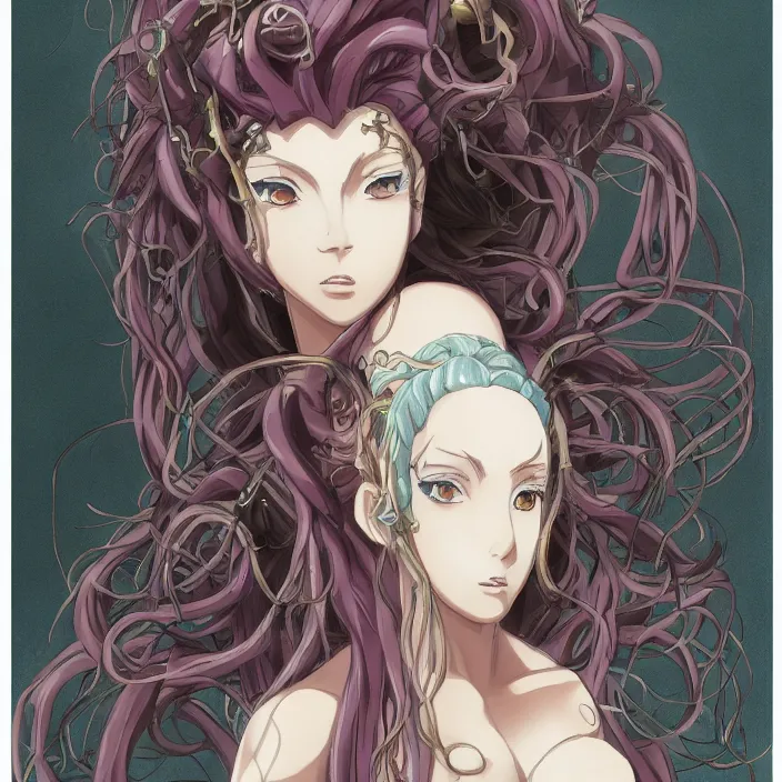 Image similar to The Portrait of Medusa, Anime Fantasy Illustration by Tomoyuki Yamasaki, Kyoto Studio, Madhouse, Ufotable, trending on artstation