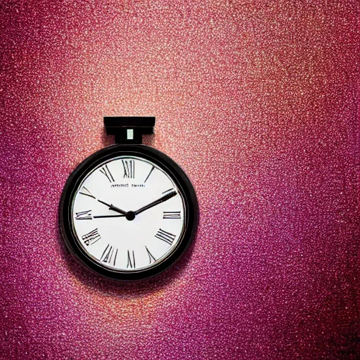 Prompt: a clock inspired by perfume, christian dior, advertising photography, gradient studio background, bokeh