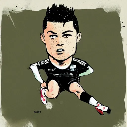 Prompt: ronaldo og in the style of ashley wood # realronaldo