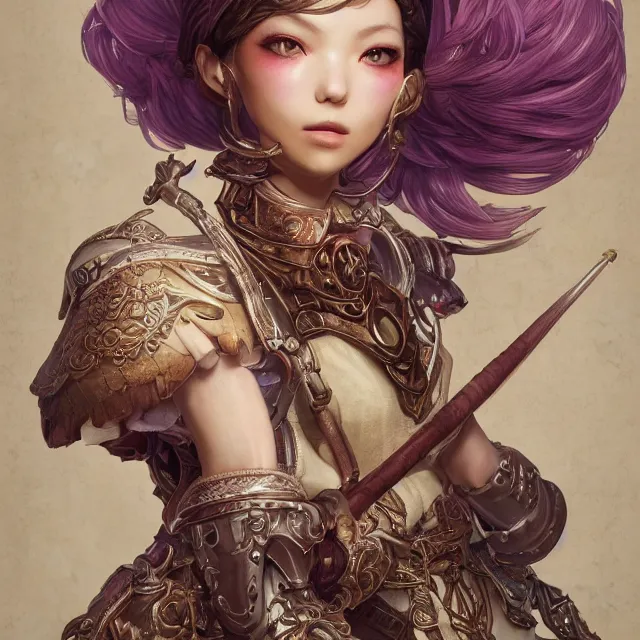 Image similar to studio portrait of neutral good colorful female cleric bard healer as absurdly beautiful, elegant, young skinny gravure idol, ultrafine hyperrealistic illustration by kim jung gi, irakli nadar, intricate linework, sharp focus, bright colors, octopath traveler, final fantasy, unreal engine highly rendered, global illumination, radiant light, detailed intricate environment