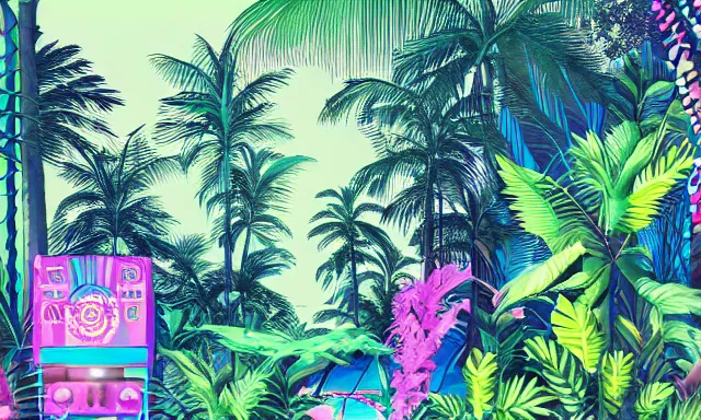 Prompt: Vaporwave Jungle