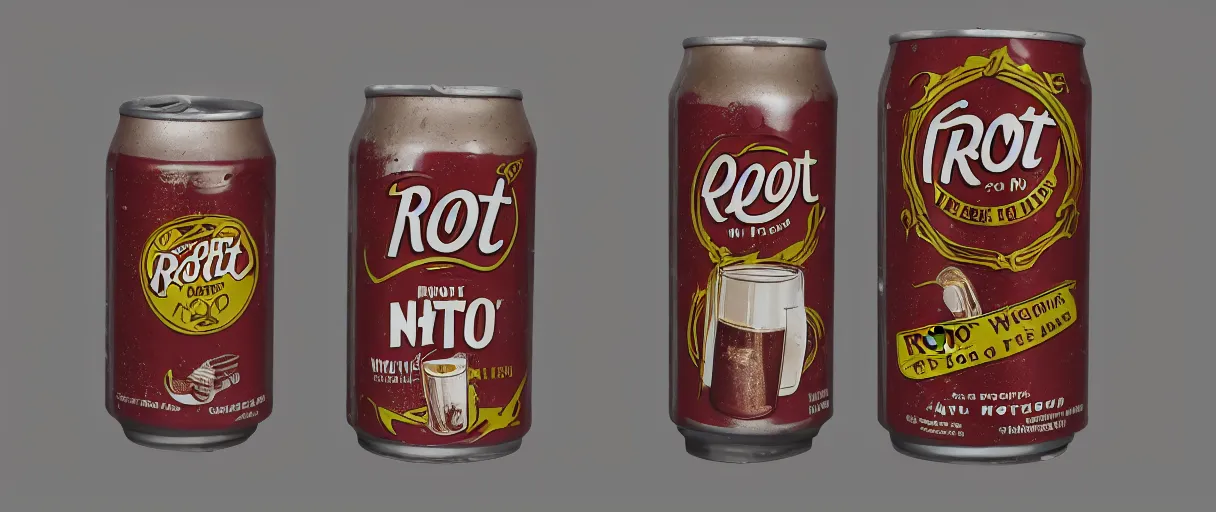 Prompt: root beer nitro whkte soda can tall