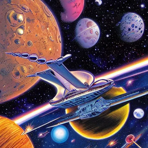 Prompt: Liminal space in outer space by Joe Jusko