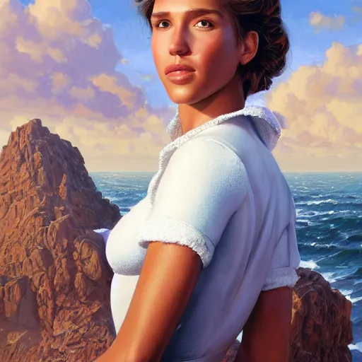 Image similar to portrait of jessica albatross ( jessica alba as an albatross ), parody, detailed, centered, digital painting, artstation, concept art, donato giancola, joseph christian leyendecker, wlop, boris vallejo, breathtaking, 8 k resolution, extremely detailed, beautiful, establishing shot, artistic, hyperrealistic, octane render