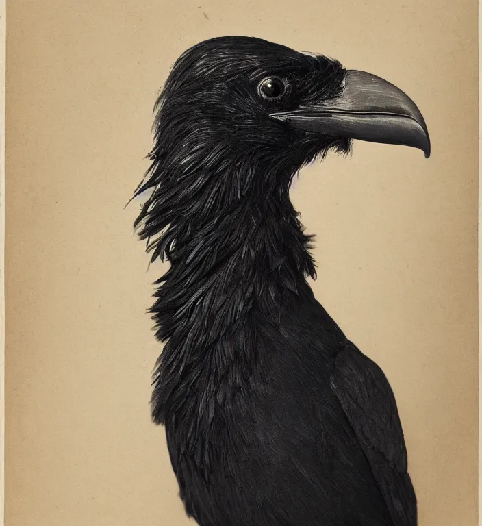 Prompt: a breathtakingly stunningly beautifully highly detailed portrait of a majestic raven, by sidney cooper and rosetti and turner, 4 k