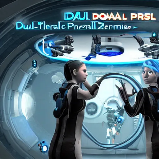 Prompt: dual portal device, portal 2