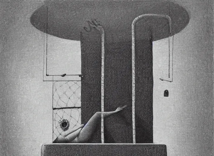 Image similar to imprisoned ancient eldritch female goddess by gertrude abercrombie