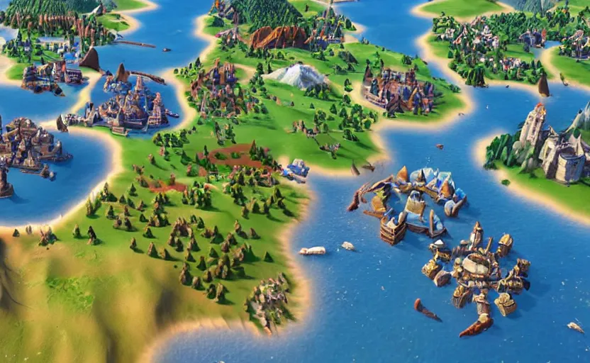 Image similar to “screen shot of civilization 6”