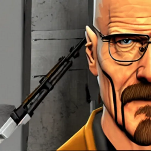 Image similar to Walter White as Gordon Freeman from Half Life 2