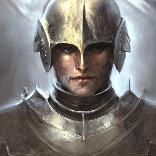 Image similar to portrait a fantasy knight, by seb mckinnon, digital art, trending on artstation