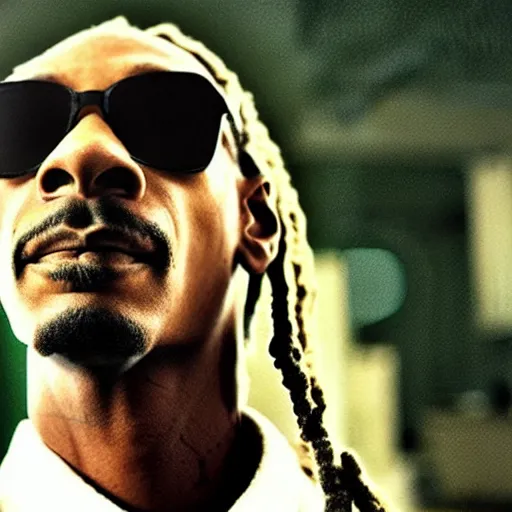 Prompt: snoop dogg in the matrix movie, photo