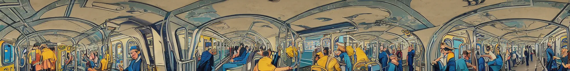 Image similar to full train graffiti showing retrofuturism escher motif