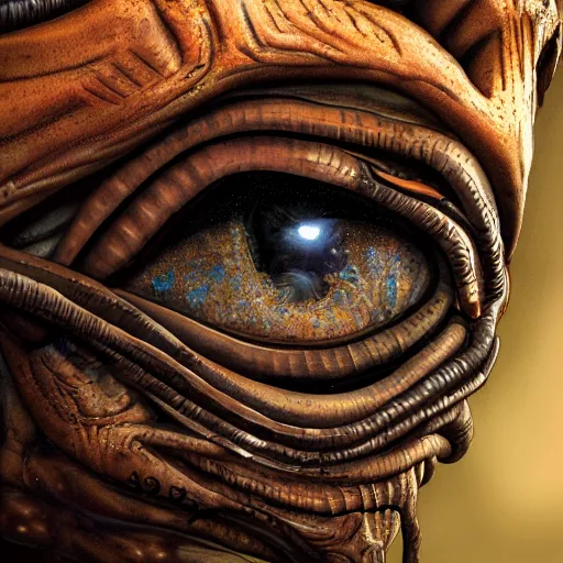 Image similar to illustration of detailed alien face, 4k, high details, detailed face