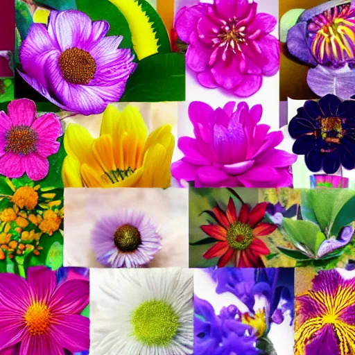 Prompt: a collage of different exotic flowers, hyper realistic, 3d