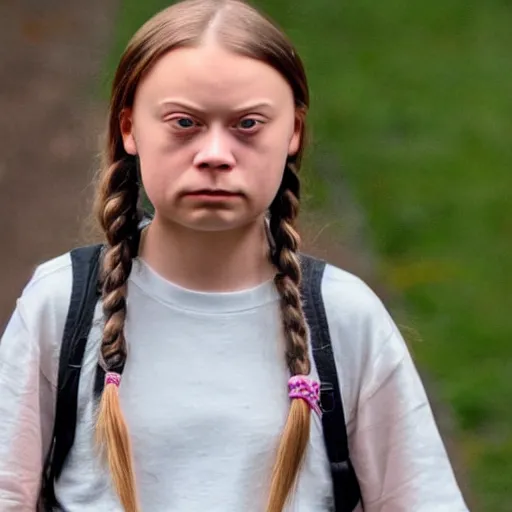 Image similar to the daughter of greta thunberg and steve buscemi