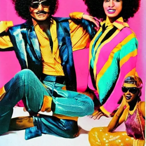 Prompt: 70's disco dancer, afro, disco clothes, dancing clothes, 70s dancing clothes, photography, retro, retro colors, retro designs, retro disco party