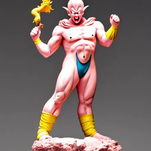 Image similar to buu from dragon ball z as a roman statue