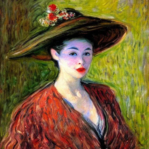 Prompt: portrait of katerina udut in style of claude monet