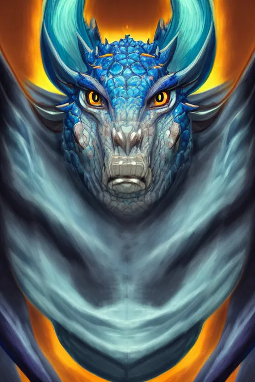 Image similar to half length portrait of a blue dragon sorcerer, nature lover, nerd, clumsy, electricity, comets, dragon, male, magical robes, high fantasy, d & d, by tyler jacobson, face details, extremely detailed, digital illustration