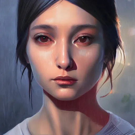 Image similar to A potrait of an alien with big and cute eyes, fine-face, realistic shaded perfect face, fine details. Night setting. Realistic shaded lighting poster by Ilya Kuvshinov katsuhiro, magali villeneuve, artgerm, Jeremy Lipkin and Michael Garmash, Rob Rey and Kentarõ Miura style, trending on art station