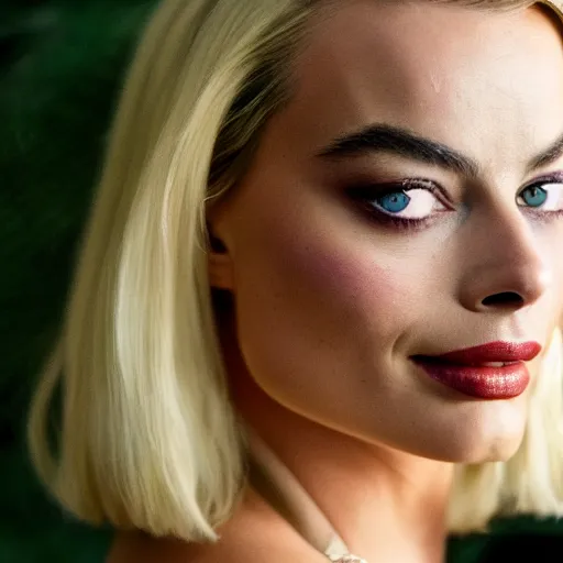 Prompt: margot robbie wearing makeup, 8k resolution