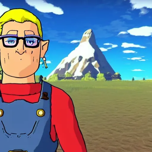 Prompt: Hank Hill in The Legend of Zelda Breath of the Wild