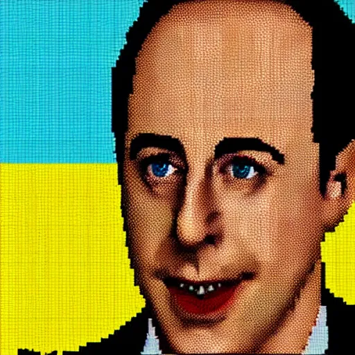 Image similar to Jerry Seinfeld pixel art, hyper realistic, HD, HQ, photo realistic