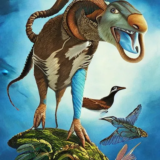 Prompt: “ audubon painting of animals from the movie avatar, super detailed ”