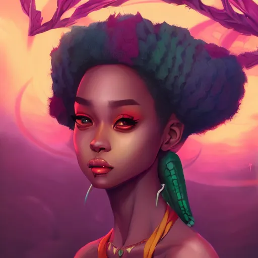 Image similar to a portrait of a beautiful afropunk, art by lois van baarle and loish and ross tran and rossdraws and sam yang and samdoesarts and artgerm and saruei, digital art, highly detailed, intricate, sharp focus, Trending on Artstation HQ, deviantart, unreal engine 5, 4K UHD image