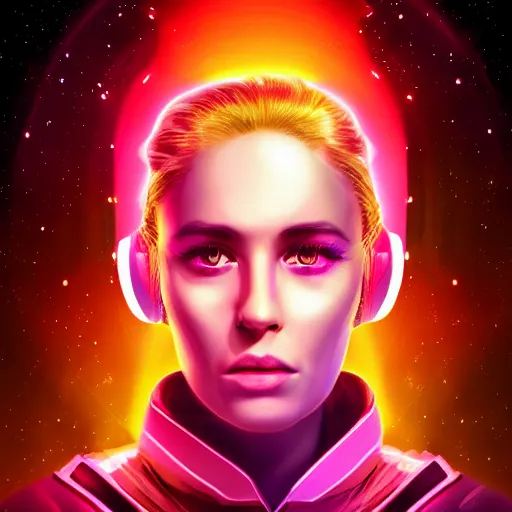 Prompt: portrait from a skunk, synthwave, universe background, nebula, galaxy, artstation