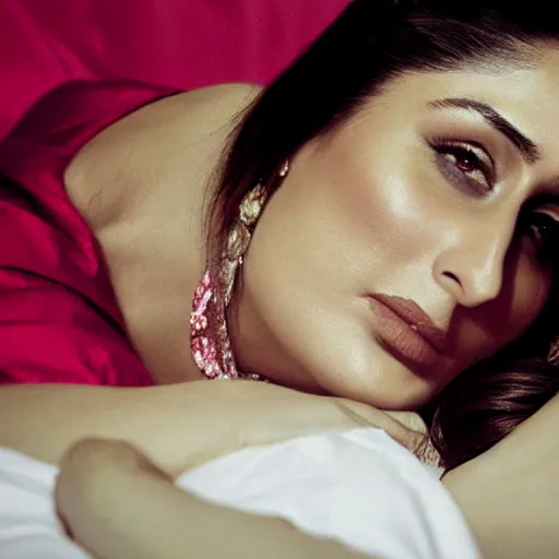 Image similar to portrait of kareena kapoor portrait in bed