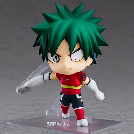 Image similar to high quality portrait flat matte painting of cute Bakugō Katsuki in the style of nendoroid and manga My Hero Academia , flat anime style, thick painting, medium close-up