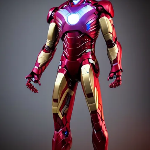 Image similar to still photo of futuristic bleeding edge iron man suit, highly detailed, photorealistic portrait, bright studio setting, studio lighting, crisp quality and light reflections, unreal engine 5 quality render