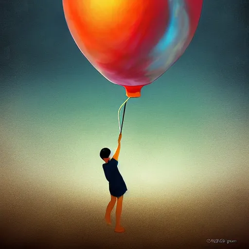 Image similar to god poking tge earth until it pops like a balloon, digital painting, pixv,