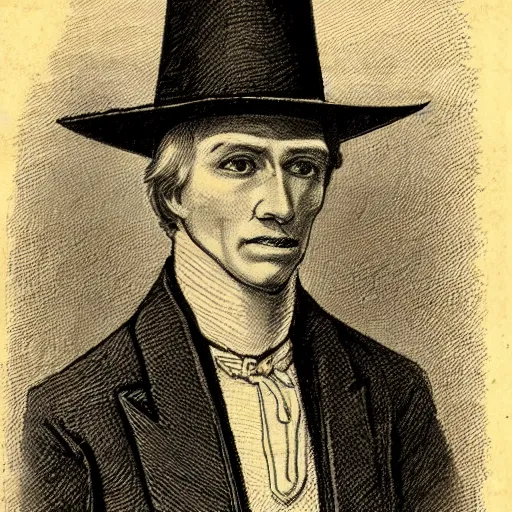 Image similar to joseph smith with his face in a hat reading book of mormon through the urum and thummum