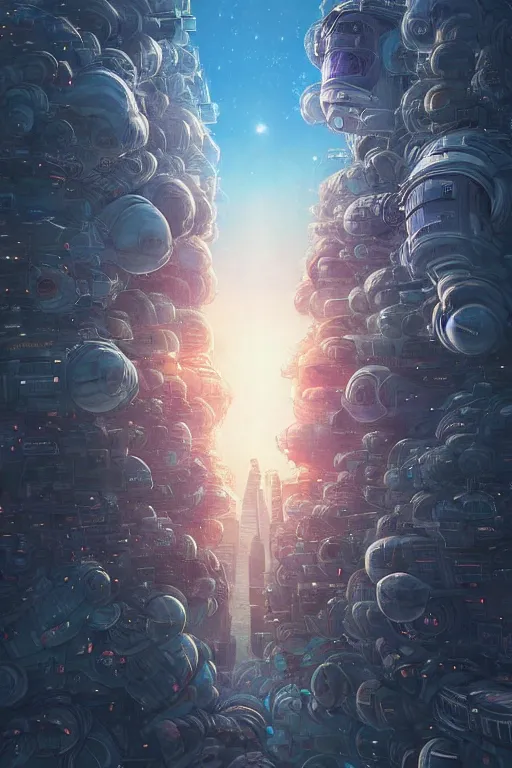 Image similar to a giant cosmic tardigrade!!! descending on the tokyo!!! skyline at sunset, unreal engine, 4 k, illustration, comprehensive art, thorough details, intricate, artstation atmosphere, highly detailed, concept art, greg rutkowski, digital painting, studio ghibli, takashi murakami, gregory crewdson cinematic lighting, 4 k