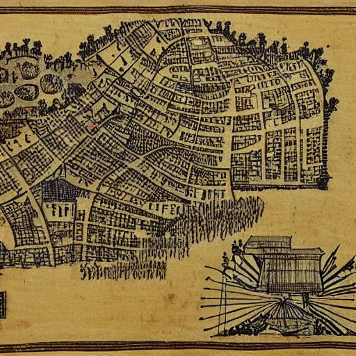 Prompt: “ hand drawn map of a fantasy town on papyrus, traditional art, realistic, ultra detailed, gerard mercator ”