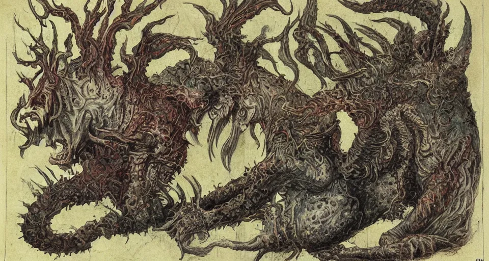 Image similar to bizarre bestiary of repressed unconscious emotional monsters and creatures