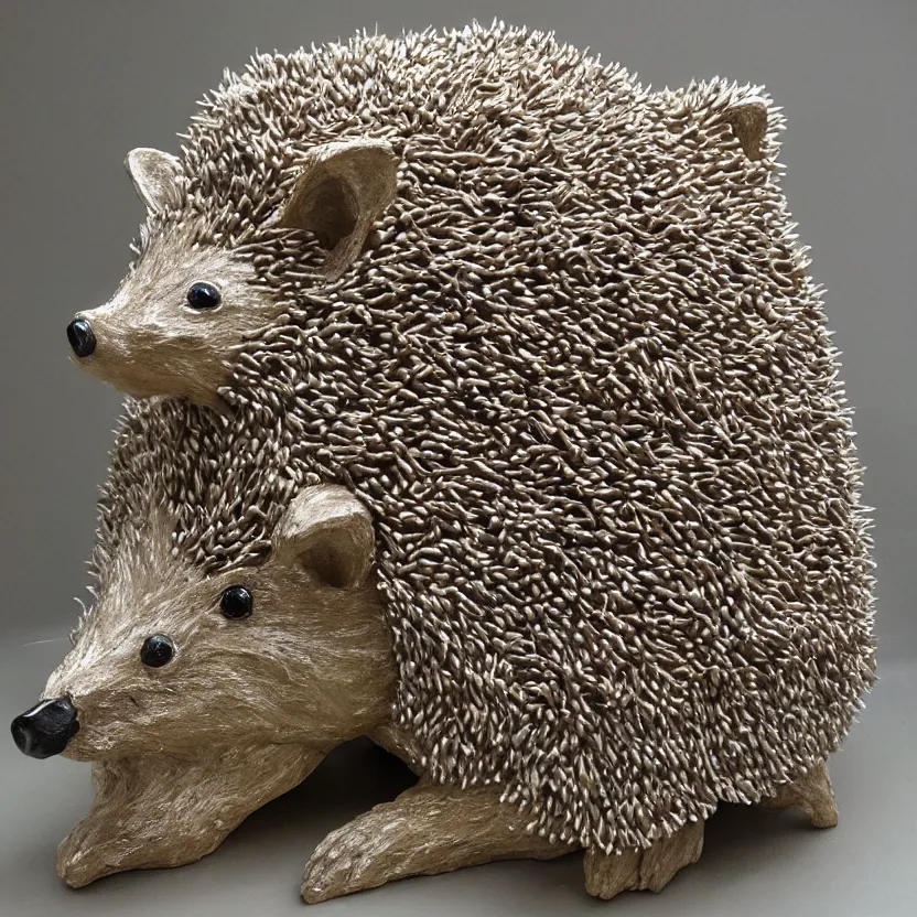 Prompt: detailed sculpture made with hedgehog's butter