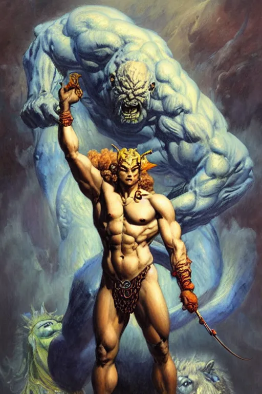 Image similar to zeus, monster, character design, painting by gaston bussiere, katsuya terada, frank frazetta, tom of finland, trending on artstation