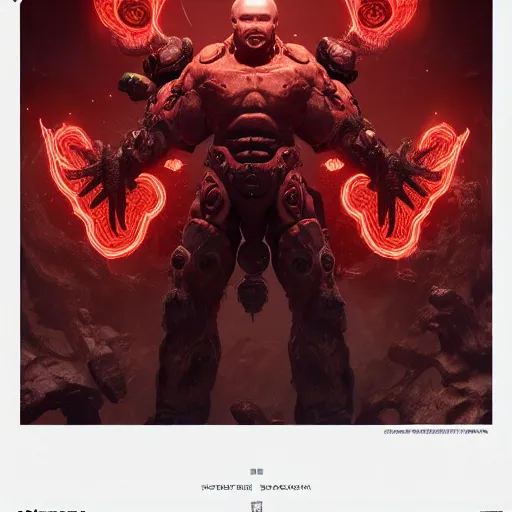 Image similar to Caillou corrupted by demonic power in doom eternal, intricate artwork by Tooth Wu and wlop and beeple. octane render, trending on artstation, greg rutkowski very coherent symmetrical artwork. cinematic, hyper realism, high detail, octane render