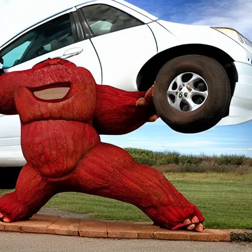 Image similar to giant eating a car