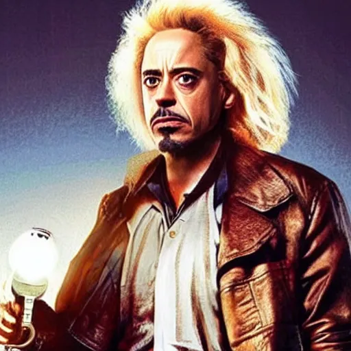 Image similar to robert downey jr as doc brown