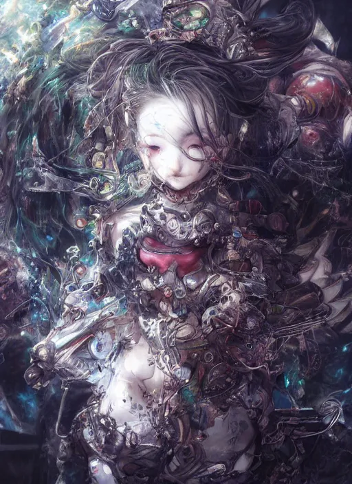 Image similar to artwork by Yoshitaka Amano, 4k, hyper detailed, trending on artstation